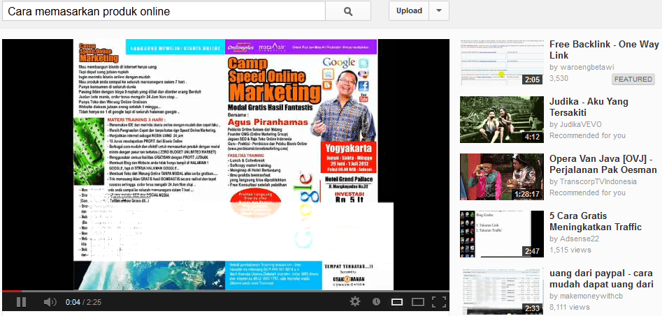 Memasarkan Produk  Online Melalui Video